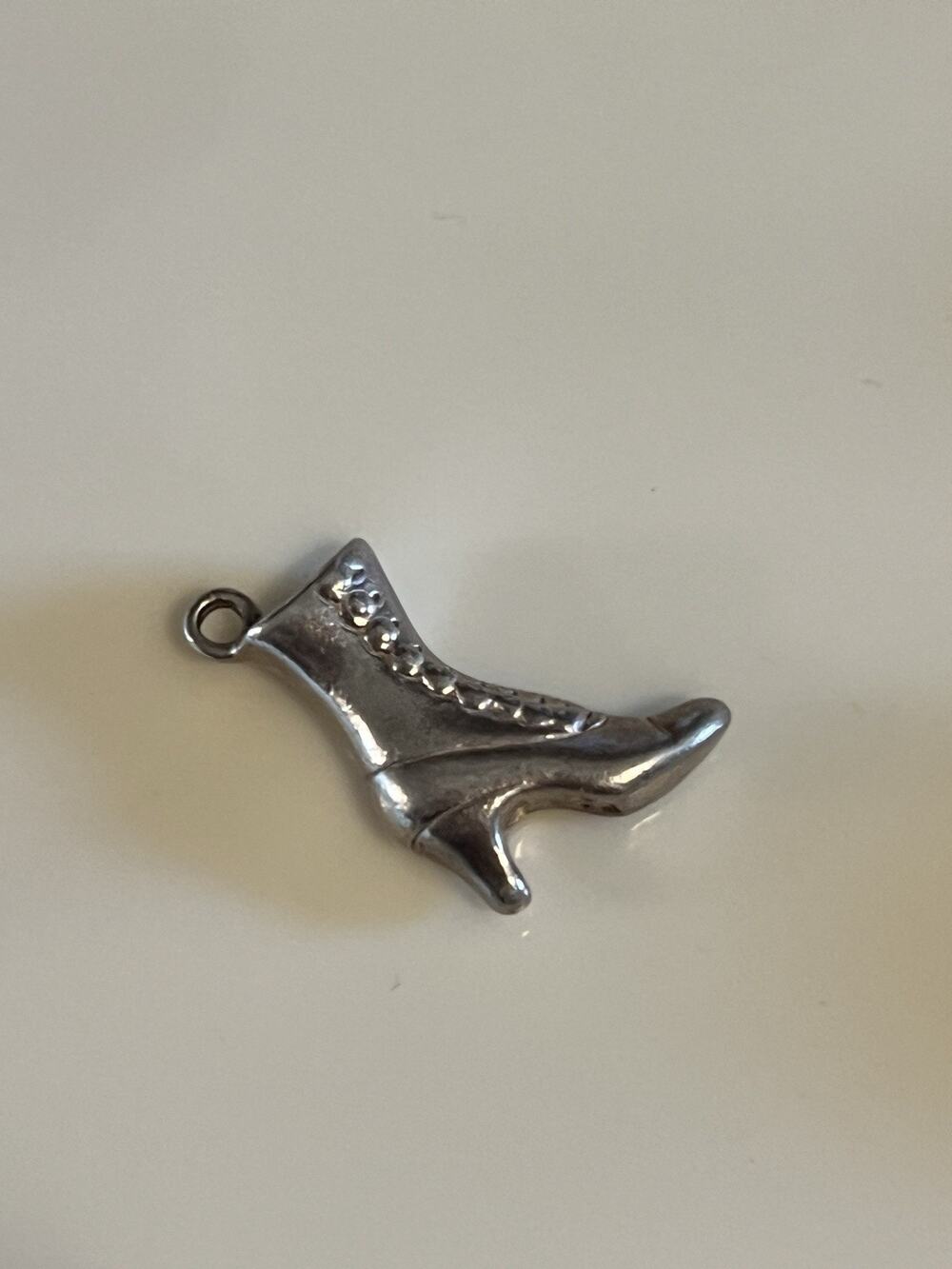 STERLING SILVER BRACELET CHARM OLD FASHIONED BOOT